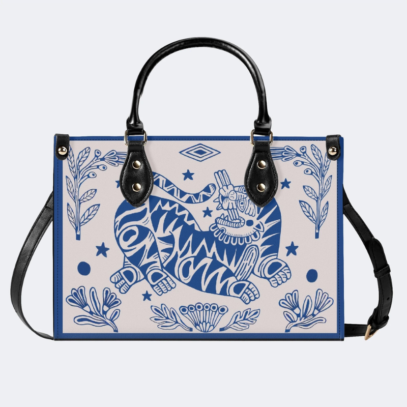 Abstract Tiger Print Handbag Factory Direct Sales