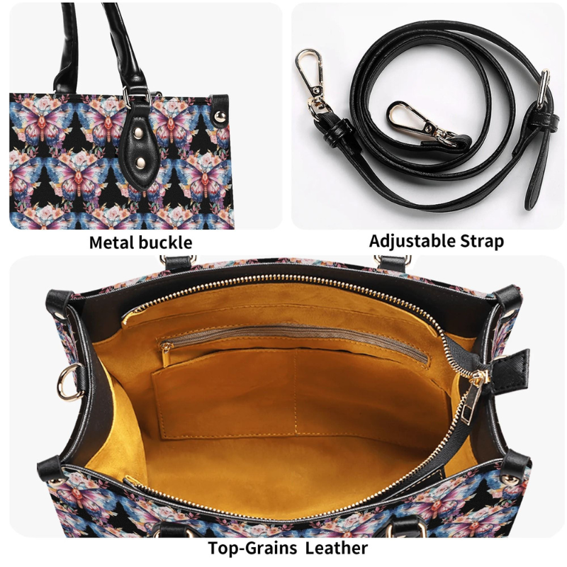 Colorful Moth Print Handbag Factory Direct Sales_12