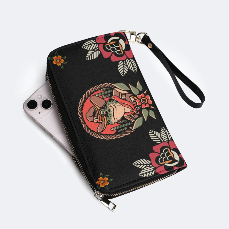 Cowboy Frog Print Leather Wallet Factory Direct Sales_04