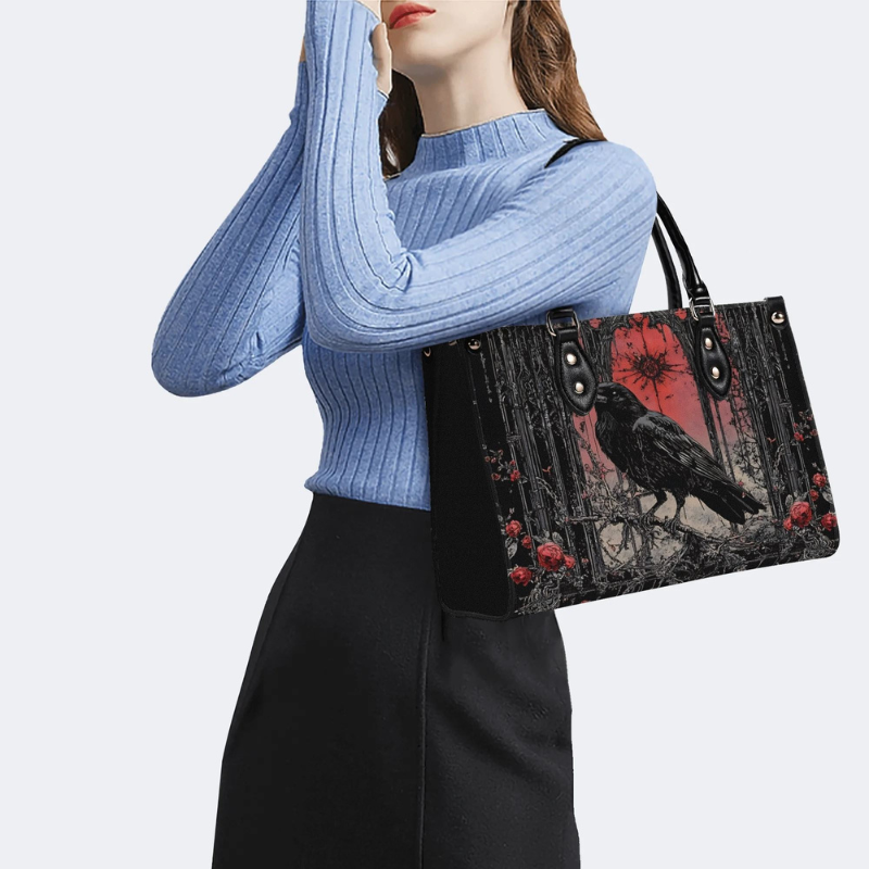 Crow On The Rose Tree Handbag Factory Direct Sales_06
