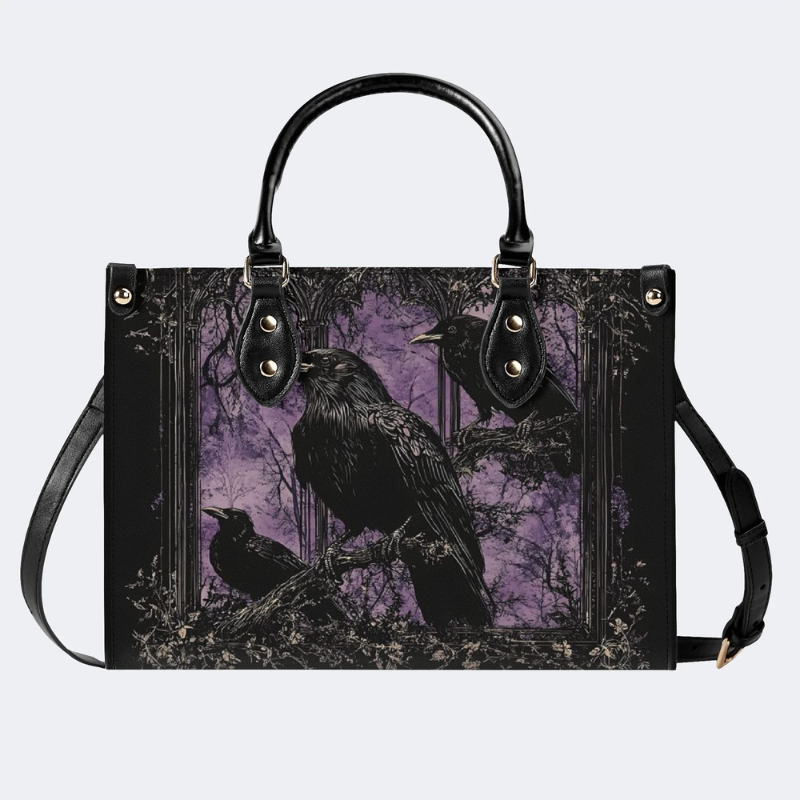 Crows Under The Purple Sky Handbag Factory Direct Sales
