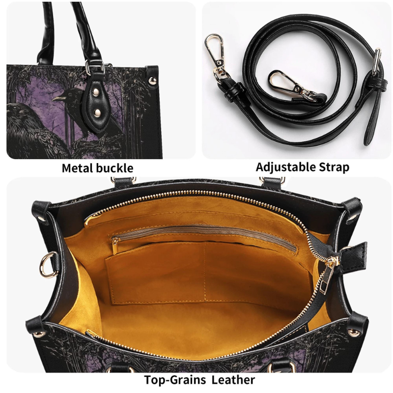 Crows Under The Purple Sky Handbag Factory Direct Sales_12
