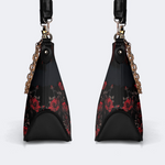 Dark Crow And Rose Print - Leather Crossbody Bag_03