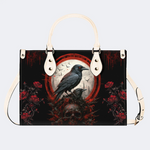 Dark Crow And Rose Print Handbag Factory Direct Sales_01