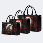 Dark Crow And Rose Print Handbag Factory Direct Sales_13