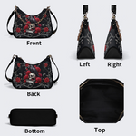 Dark Crow And Skull Print Leather Crossbody Bag_05