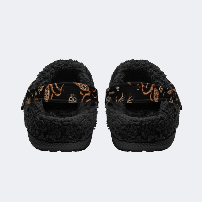 Death Moth And Animal Skull Print Slippers/Sandals
