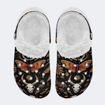 Death Moth And Animal Skull Print Slippers/Sandals