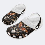 Death Moth And Animal Skull Print Slippers/Sandals