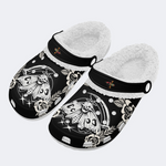 Death Moth And Sickle Print Slippers/Sandals