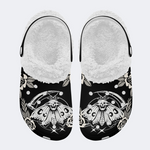 Death Moth And Sickle Print Slippers/Sandals