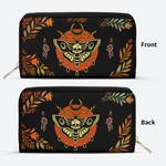 Death Moth Leaf Print Leather Wallet Factory direct sales_01