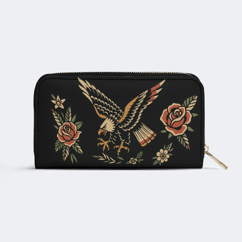 Eagle Spreads Wings Leather Wallet Factory direct sales_03