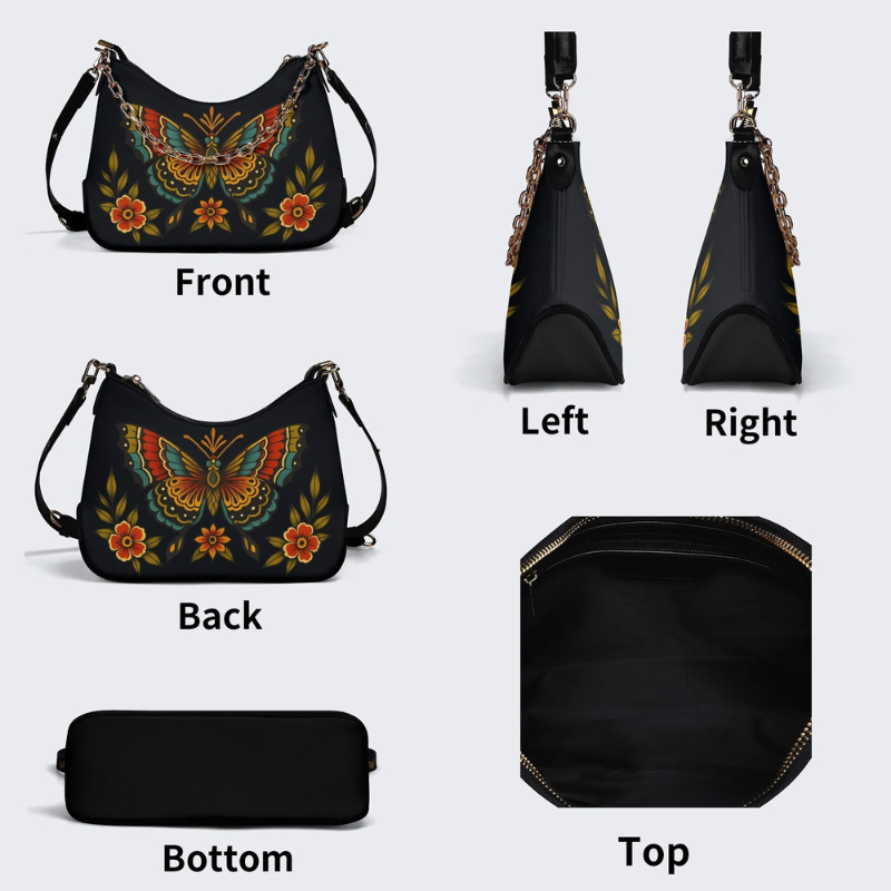 Fashion colorful butterfly print Leather Crossbody Bag_05
