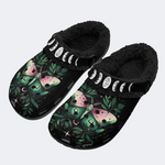Fashionable Death Moth And Leaves Print Slippers/Sandals