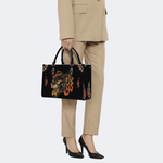 Flame Panther Print Handbag Factory Direct Sales