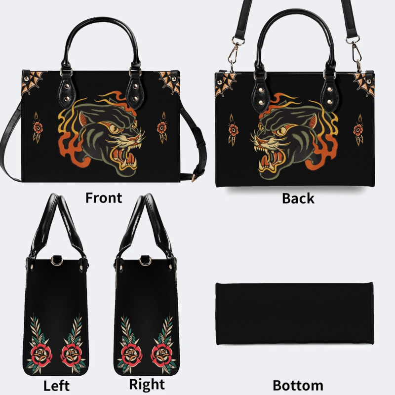 Flame Panther Print Handbag Factory Direct Sales