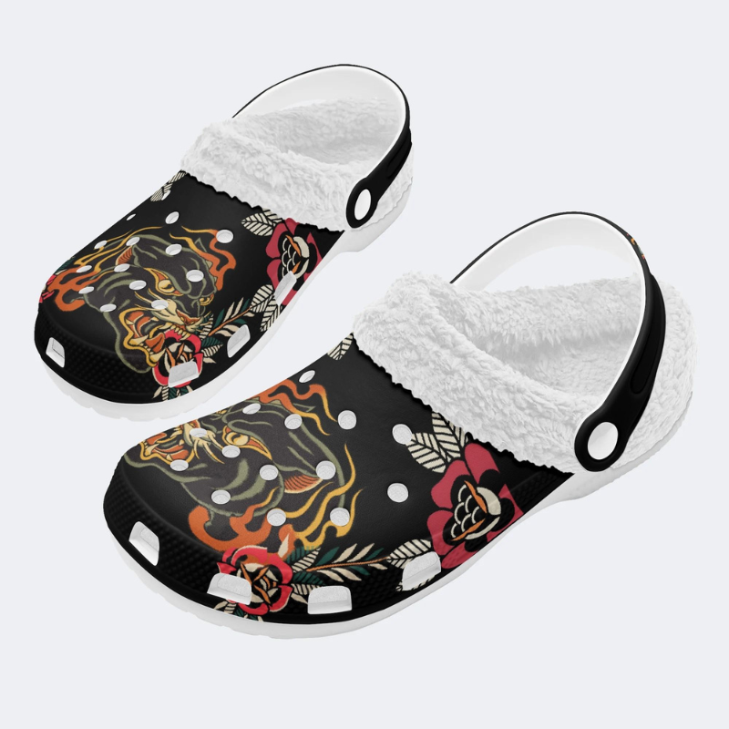 Flame Panther Print Slippers/Sandals Factory Direct Sales