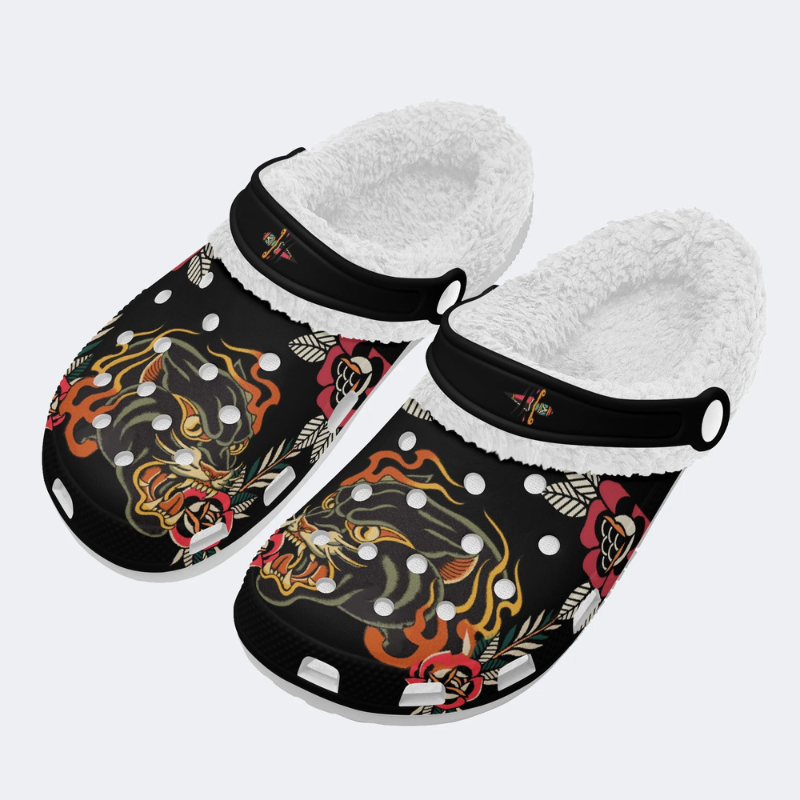 Flame Panther Print Slippers/Sandals Factory Direct Sales