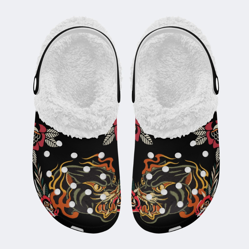 Flame Panther Print Slippers/Sandals Factory Direct Sales
