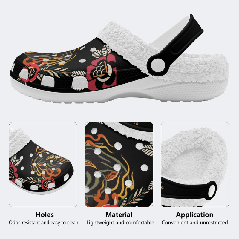 Flame Panther Print Slippers/Sandals Factory Direct Sales