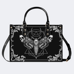 Geometric Death Moth And Skull Handbag
