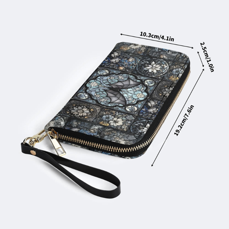 Gothic Bat Print Leather Wallet Factory direct sales_06