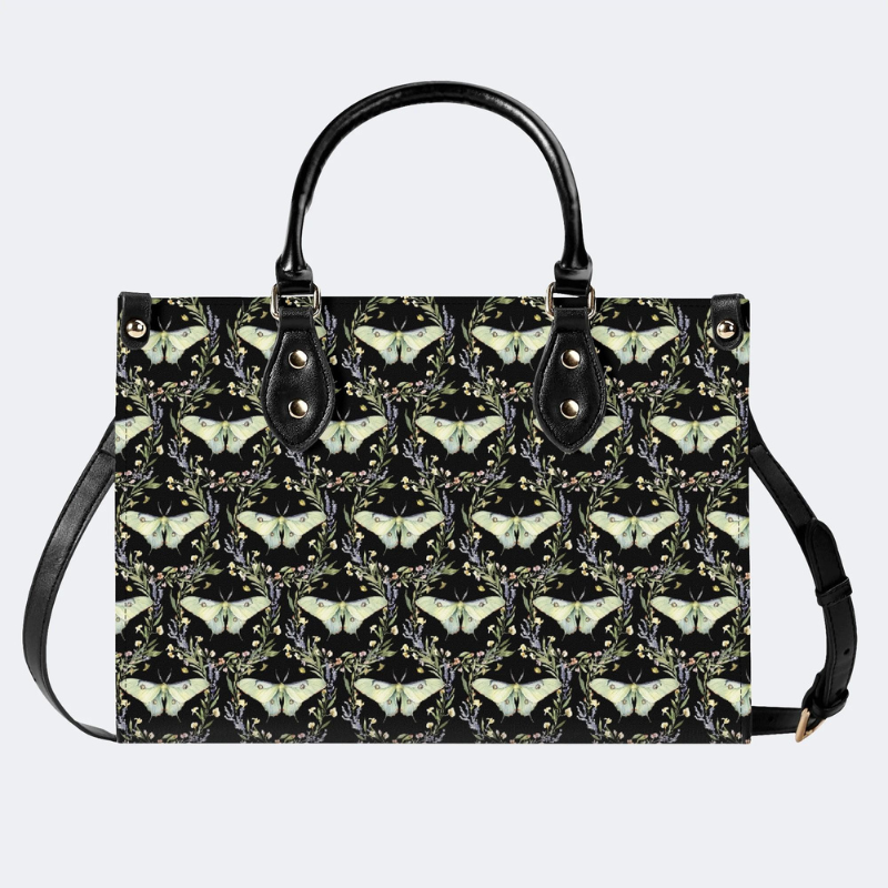 Green Moth Print Handbag Factory Direct Sales