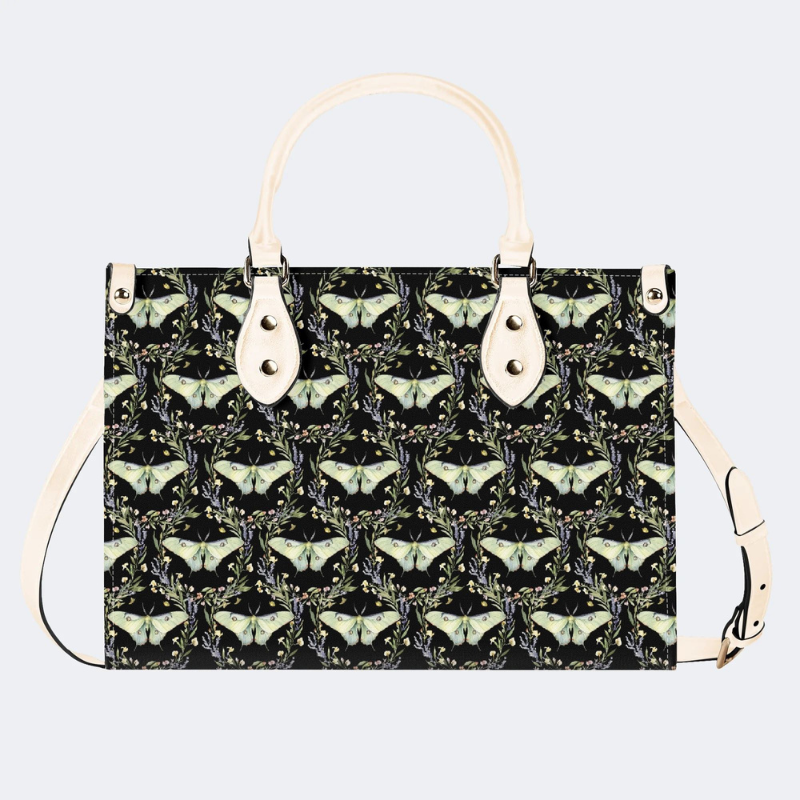 Green Moth Print Handbag Factory Direct Sales_01