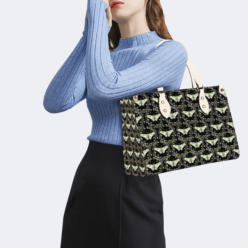 Green Moth Print Handbag Factory Direct Sales_07