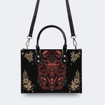 Hell Devil And Dragon Head Print Handbag
