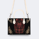 Hell Devil And Dragon Head Print Handbag
