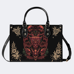 Hell Devil And Dragon Head Print Handbag