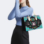 Human Face Moth And Bird Print Handbag_07