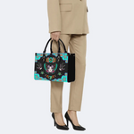 Human Face Moth And Bird Print Handbag_08