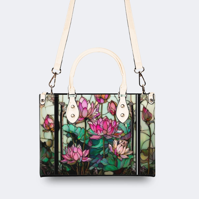 Lotus Flowers In Vintage Pond Handbag Factory Direct Sales_03