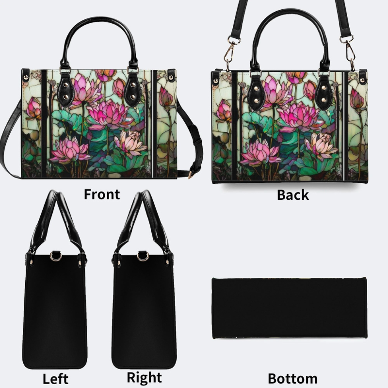 Lotus Flowers In Vintage Pond Handbag Factory Direct Sales_10