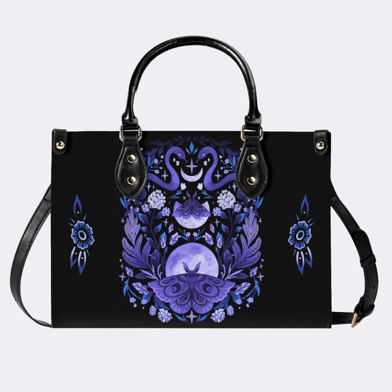 Lunar Moth And Snake Print Handbag Factory Direct Sales