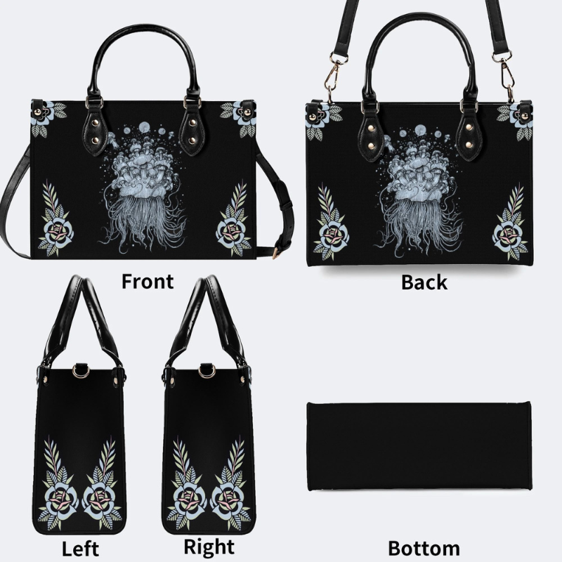 Mushroom And Jellyfish Print Handbag Factory Direct Sales