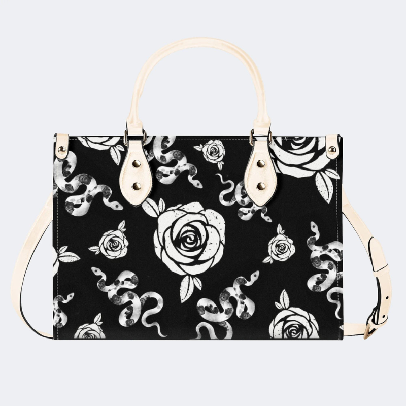 Patterned Snake And Flowers Handbag Factory Direct Sales_01