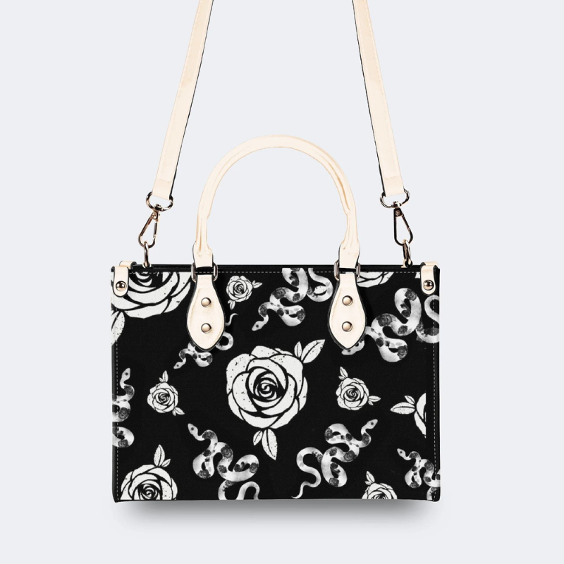 Patterned Snake And Flowers Handbag Factory Direct Sales_03