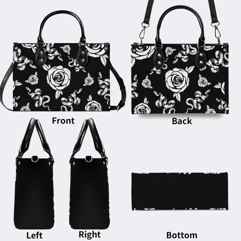 Patterned Snake And Flowers Handbag Factory Direct Sales_10