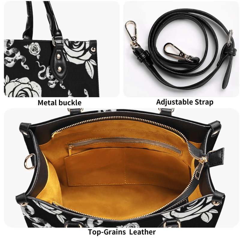 Patterned Snake And Flowers Handbag Factory Direct Sales_12