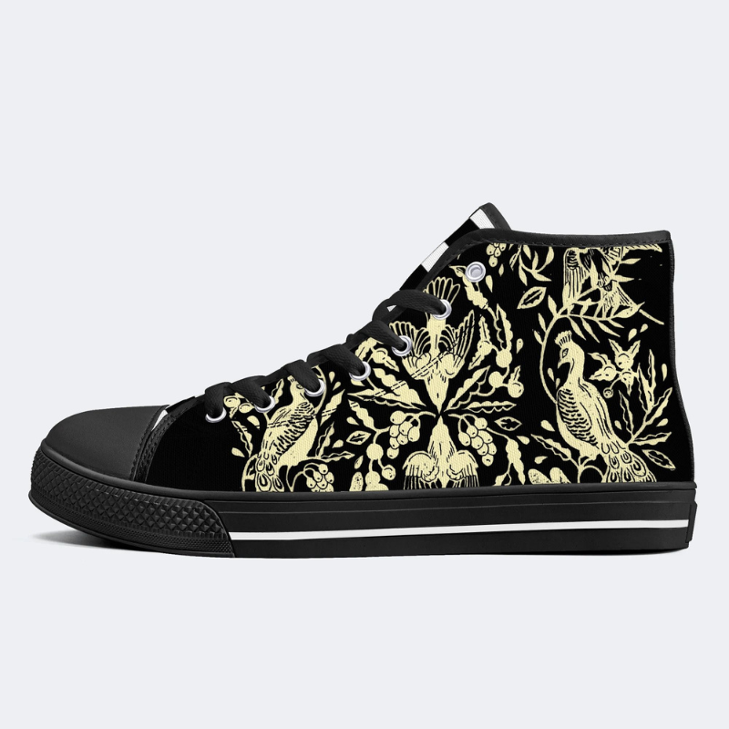 Peacock Bird Print High Top Canvas Factory Direct Sales