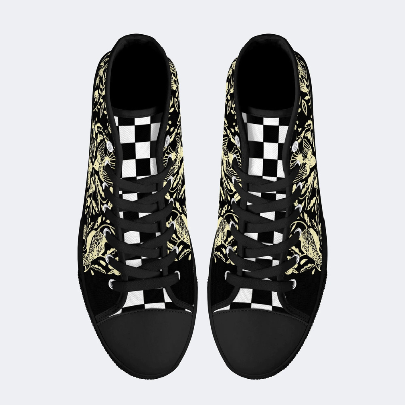 Peacock Bird Print High Top Canvas Factory Direct Sales