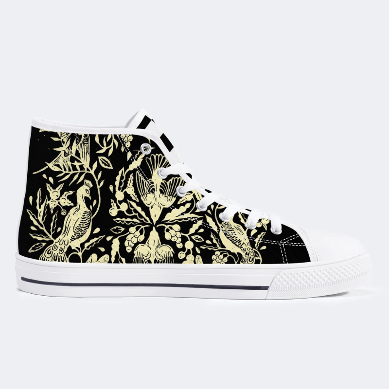 Peacock Bird Print High Top Canvas Factory Direct Sales