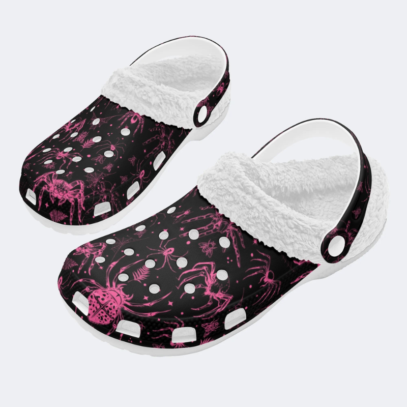 Pink Spider And Moth Print Slippers/Sandals Factory Direct Sales
