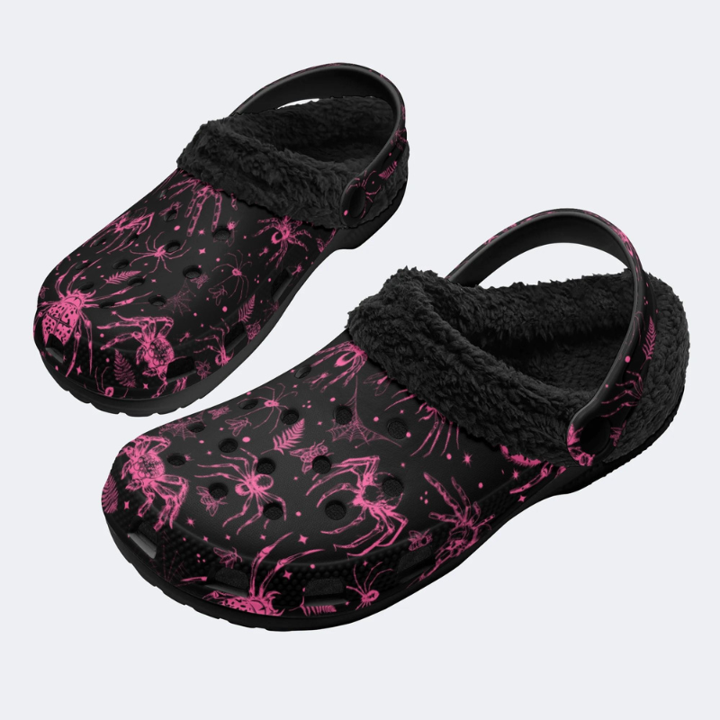 Pink Spider And Moth Print Slippers/Sandals Factory Direct Sales
