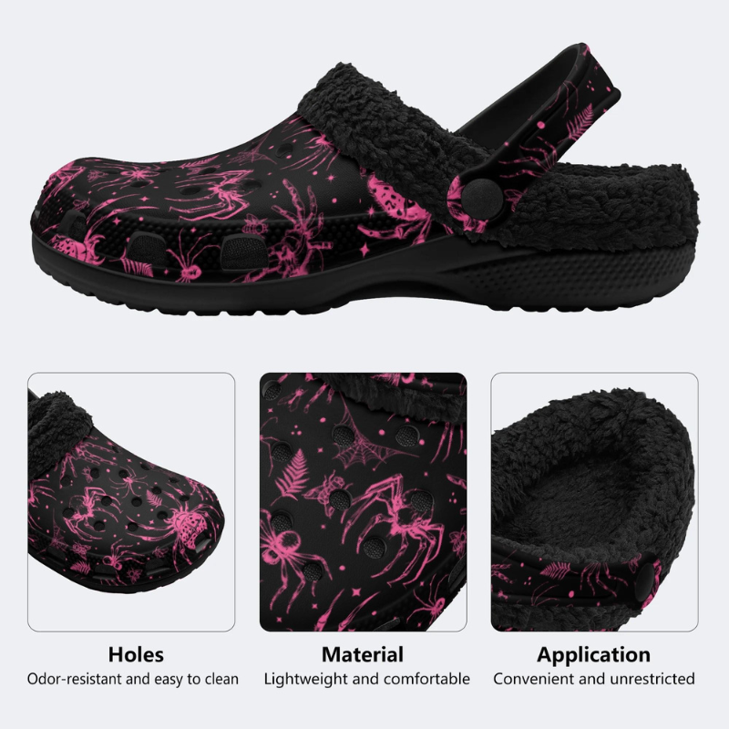 Pink Spider And Moth Print Slippers/Sandals Factory Direct Sales