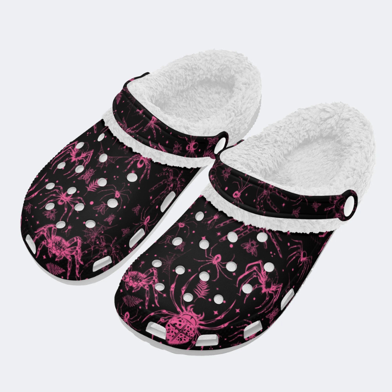 Pink Spider And Moth Print Slippers/Sandals Factory Direct Sales